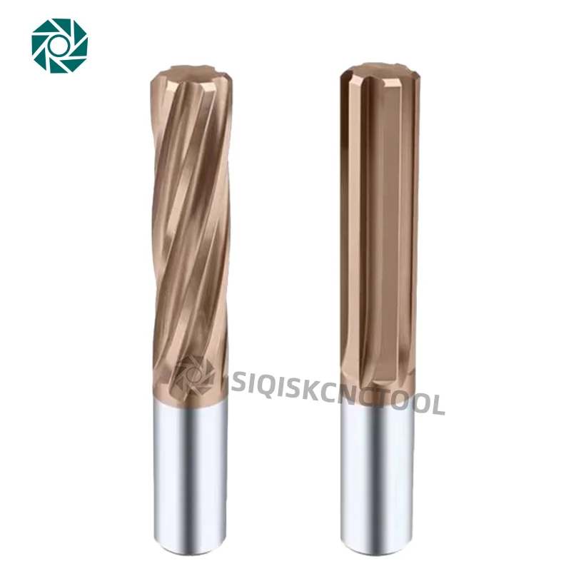 1mm to 20mm Carbide Machine Reamer Coated Straight Flute H7 Tolerance Chucking Hardened Steel Metal Cutter 6 Flutes CNC Tool