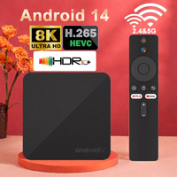 New TV Box Android 14 T8 8G RAM 128G ROM 2.4G&5G WIF BT5.4 HD 8K HDR10+ Netflix Youtube Voice Streaming Media Player Set Top Box