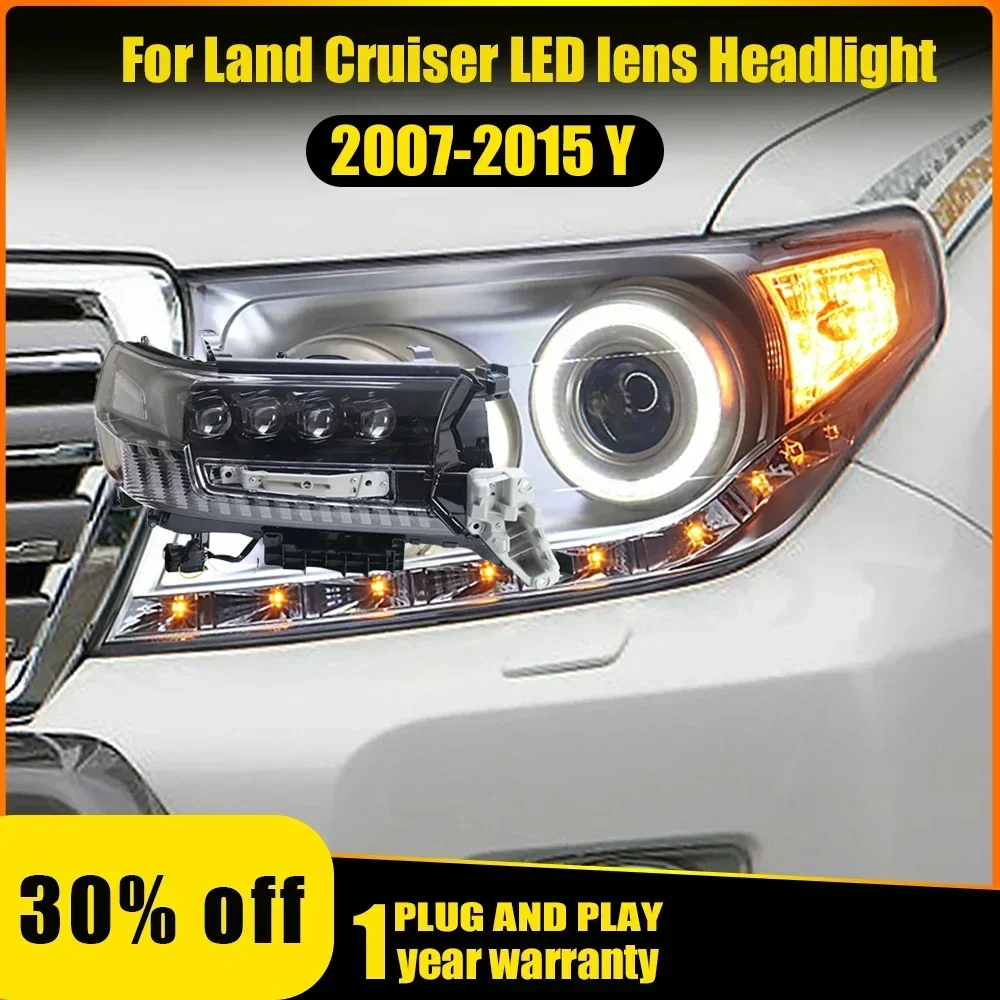 

Светодиодные фары для Toyota Land Cruiser LC200 2007 2008-2015, фары DRL в сборе, автомобильные аксессуары, передние фары автомобиля