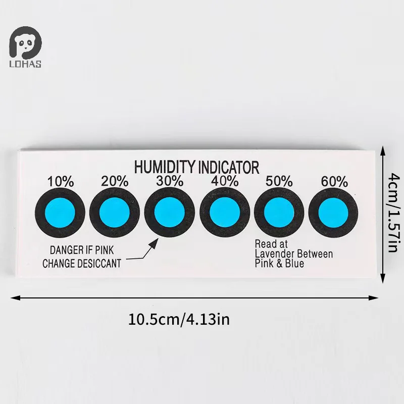 Humidity Indicator Card For Testing Humidity In Closed Containers10%-60% Test Paper Card Blue Six-point Humidity Card