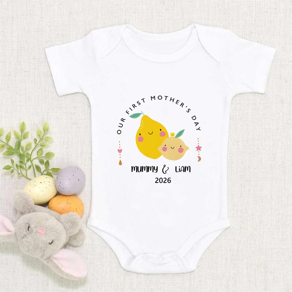 Personalised First Mother's Day Bodysuit New Mom Gift Mommy and Me Our First Mother's Day Together Newborn Jumpust