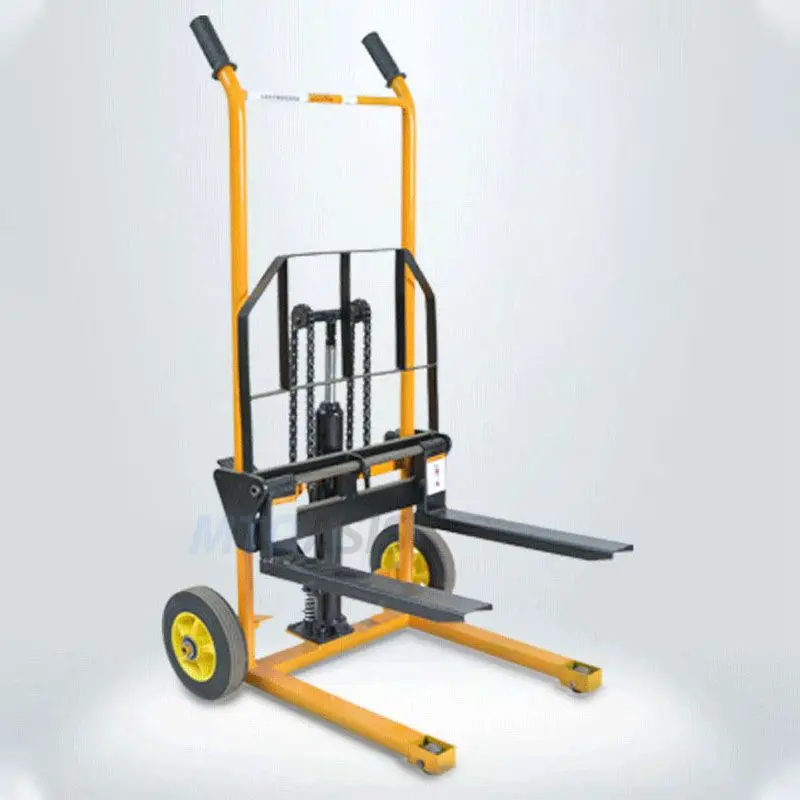 Small forklift hydraulic truck manual forklift mini manual stacker home loading and unloading truck lifting truck 200kg