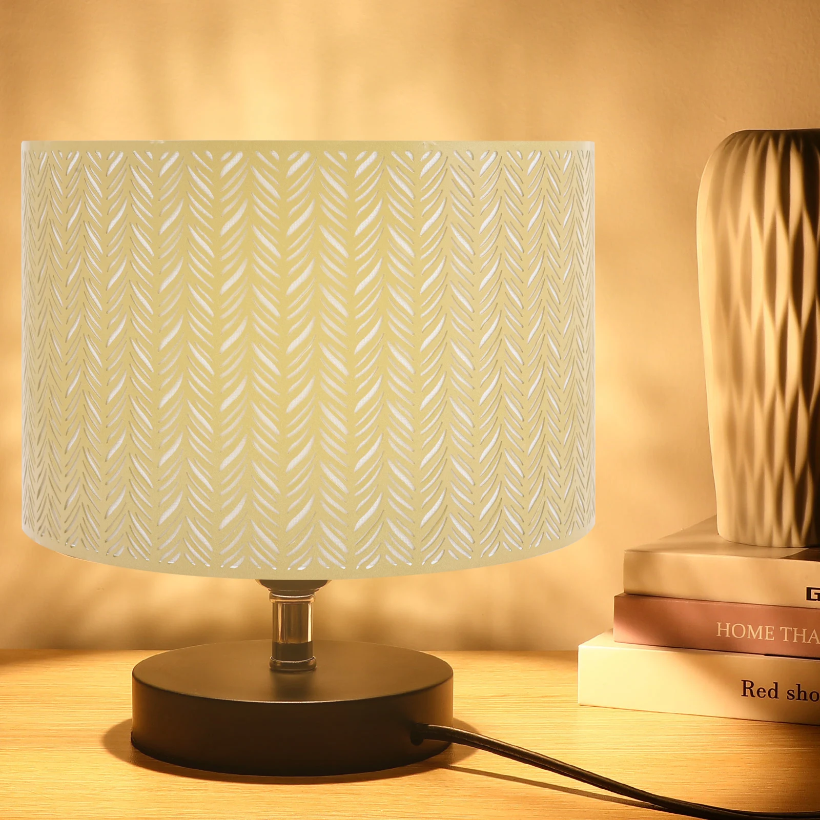 

Metal Lampshade Small Table Wrought Iron Cover Hollow Leaf Pattern Desk Light Shade Indoor Decor Bedroom Living Room Study