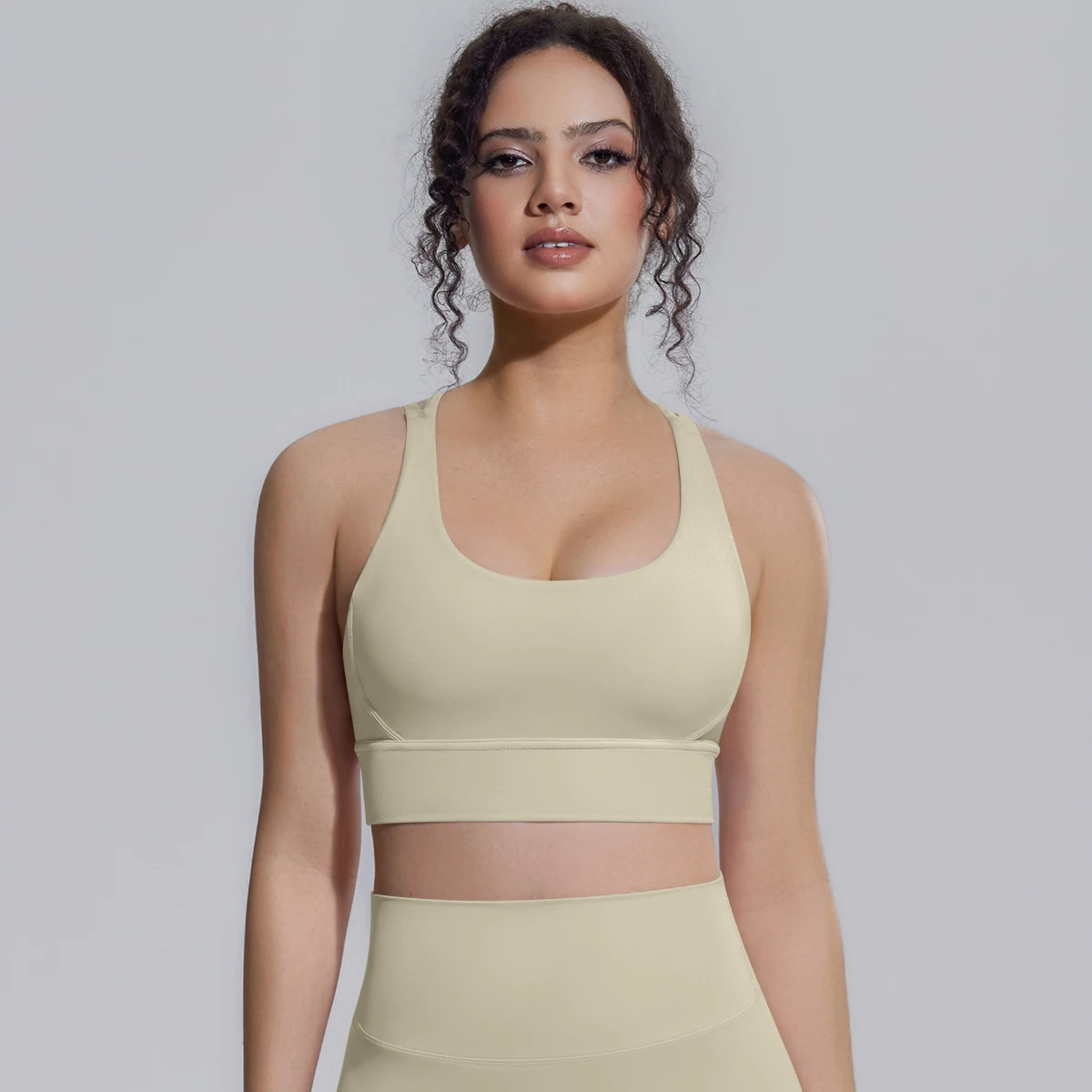 Damen Einfarbiger Schöner Rückenfreier Yoga-BH Yoga-Unterwäsche mit Brustpolster Sommer Fitness Sport Stoßfester Workout-Top Sexy BH – Detail 19