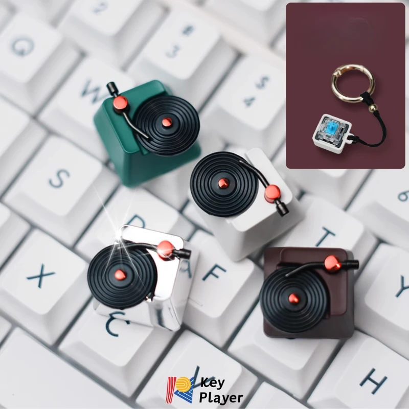 KeyPlayer Personalized Keycap Vinyl Echo Record Magnetic Suction and Decompression Movable Single Test Shaft Mechanical Keyboard