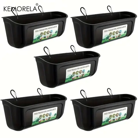 KEMORELA 1/3/5PCS 오리와 닭용 클립이 있는 대용량 닭 피더 및 급수기 - 4.5 쿼트 염소 피더 용품