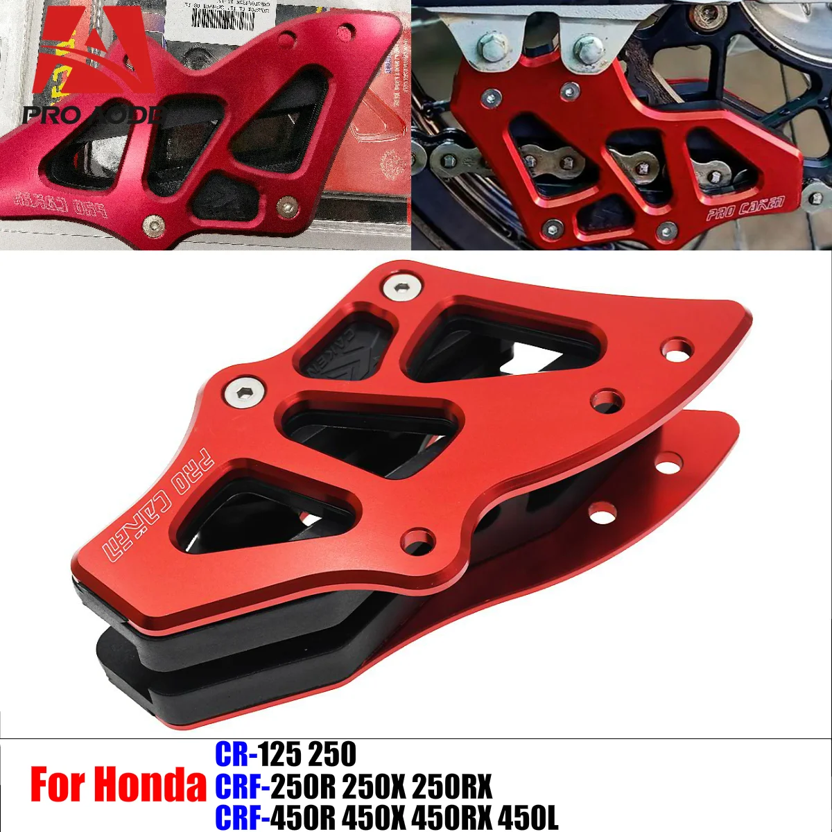 

For HONDA CRF250R CRF450R CRF250RX 450RX CRF250X 450X 450L CR125 250 2008-2021 Motorcycle Sturdy CNC Plastic Chain Guide Guard