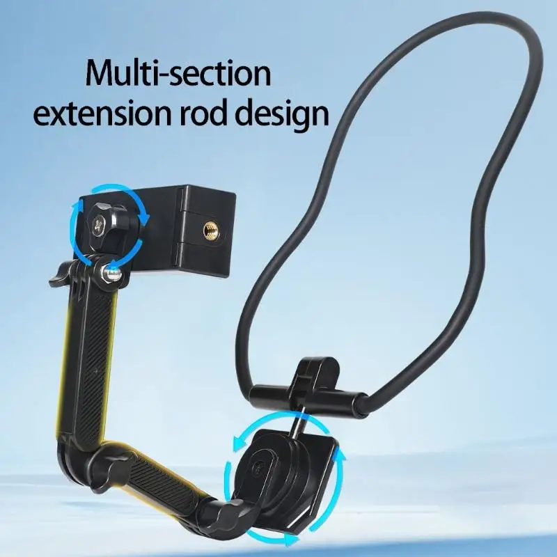 

Handfree Neck Mount Phone Holder With Anti Shake Design For Running Cycling Vloggings And Live Streaming 896C