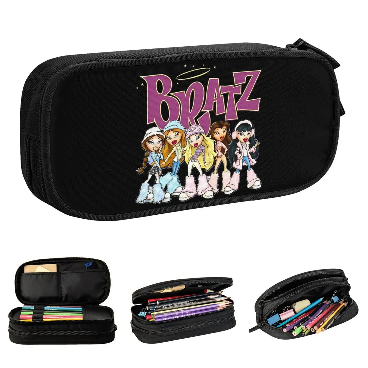 Fun Bratz Cartoon Pencil Cases Doll Pencilcases Pen for Girls Boys Big Capacity Bag Office Gift Stationery