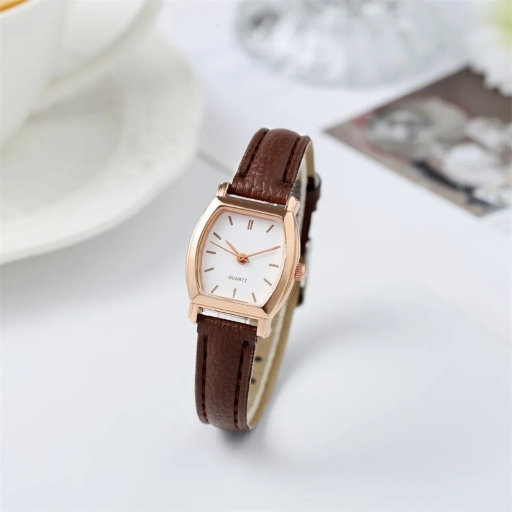 New Leather Watches for Women Square-shaped Elegant Students Wrist Watches Versatile Precise Quartz Watch Female Gifts