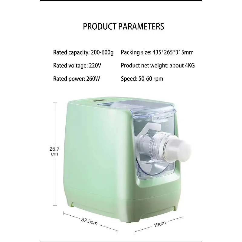 Compact Mini Electric Pasta Maker, Automatic Noodle Making Machine, Multifunctional Plastic Design for Home Spaghetti Cooking