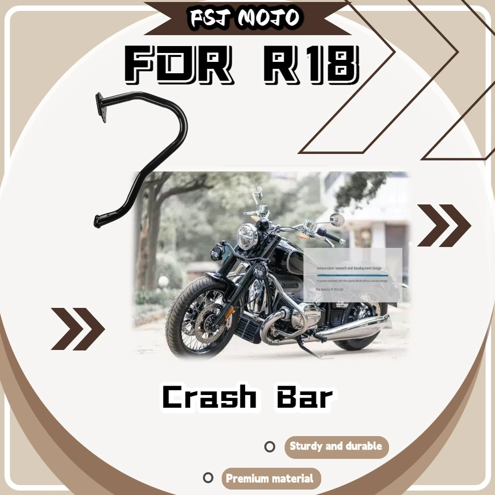 For R18 Gloss Black Stainless Steel Fuel Tank Guard Auxiliary Light Crossbar Lossless Install Crash Bar Mod Accessory