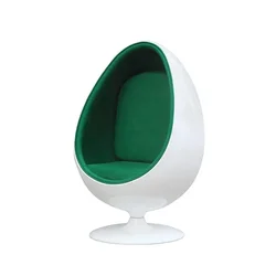 Jishi Furniture Pointed Ball Chair Simplified Circular Leisure Lounge Chair Modern Fiberglass Rotating Fabric Sofa Chair