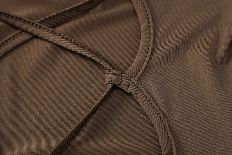 Hugcitar Lange Ärmel, rückenfrei, solide Schnürung, sexy, schlank, dünn, Overall, 2024, Herbst, Damenmode, Y2K, Streetwear, Party, Club, Rompe – Detail 15