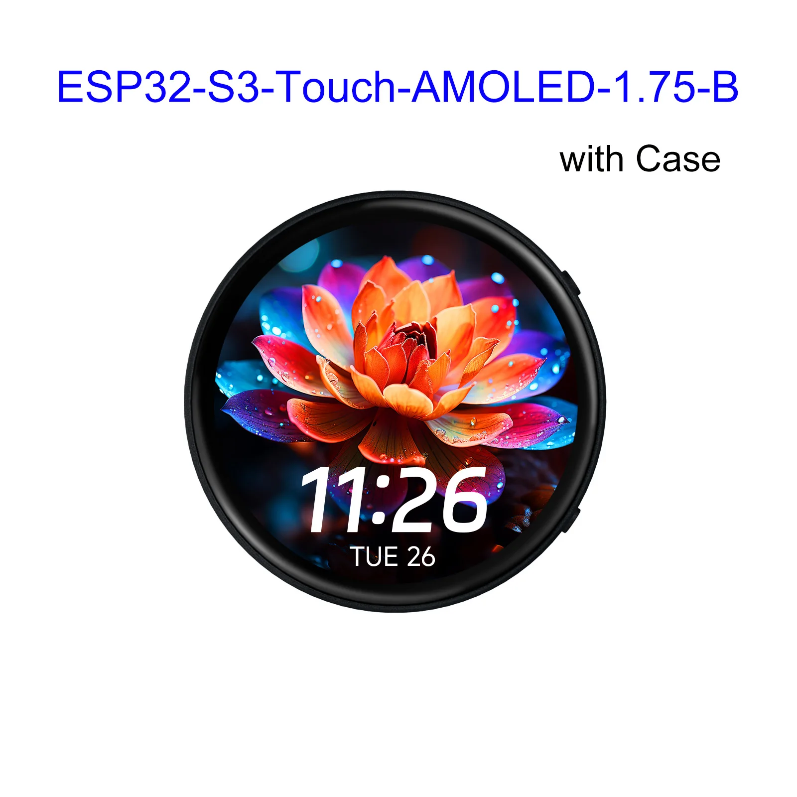 

ESP32-S3 1,75-дюймовая макетная плата AMOLED с круглым сенсорным дисплеем и защитным чехлом, встроенная с драйвером дисплея CO5300 466x466