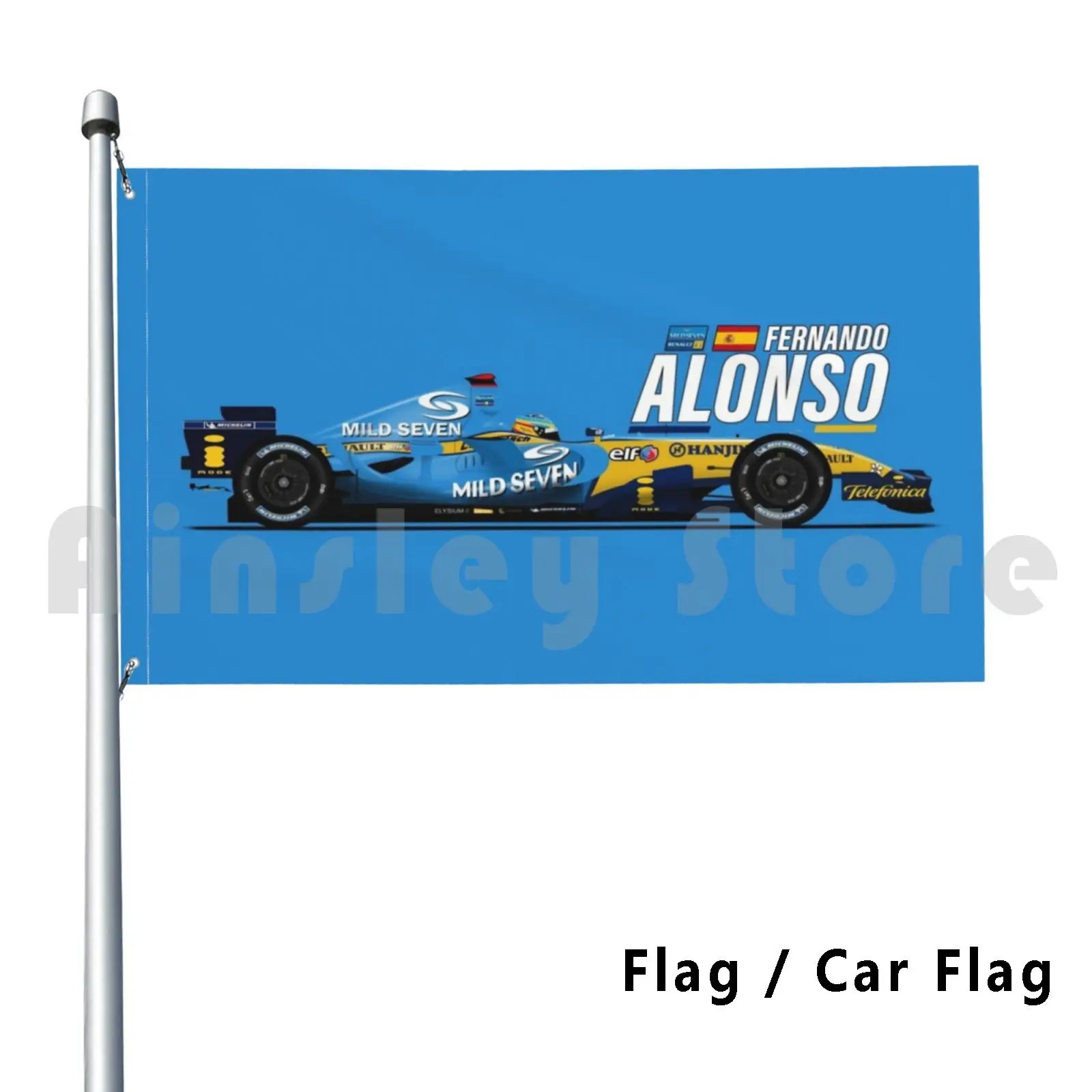 R26 Fast Text-2006-Fernando Alonso Outdoor Decor Flag Car Flag Fernando Fernando Alonso Grand Prix