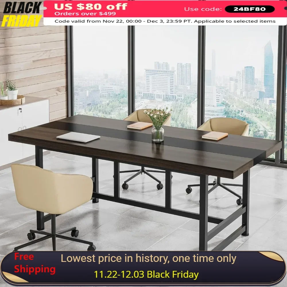 

70.86Lx31.49 W inches Conference Table, Rectangular Modern Seminar Tables, 6FT Conference Table