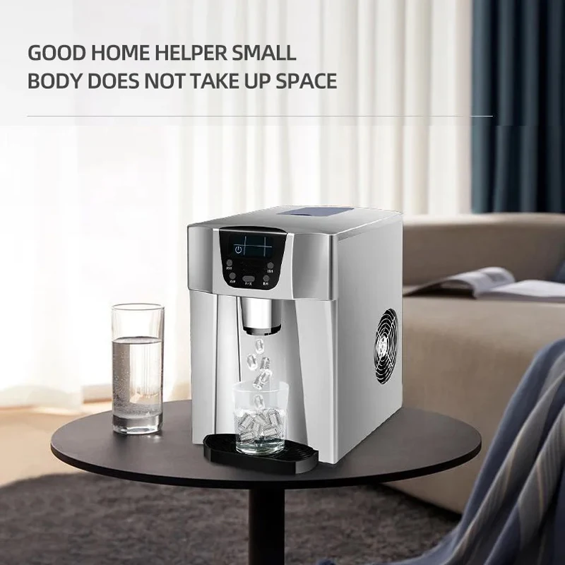 Red Countertop Ice Maker Water Dispenser 26 lbs per 24H Portable Ice Maker LCD Display Ice Machine