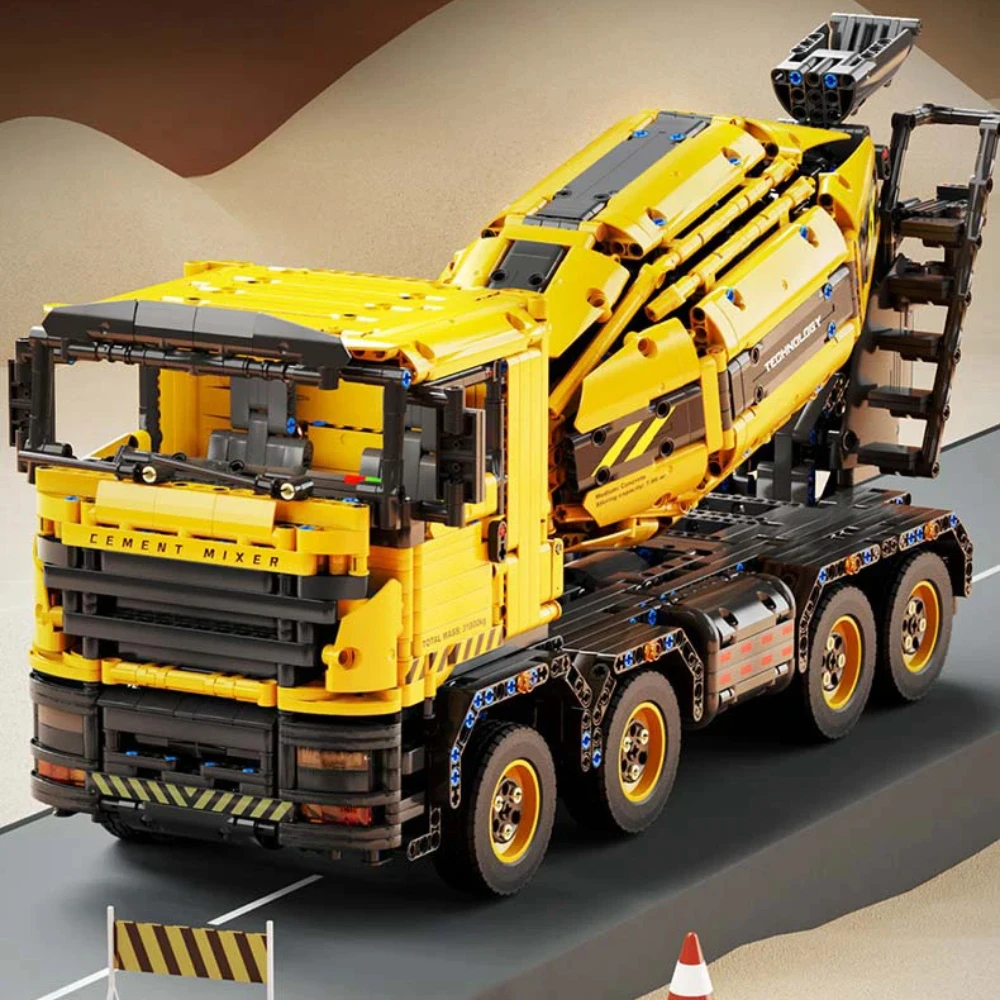 

Инженерный микшерный грузовик, строительные блоки с радиоуправляемой мощностью двигателя для усиленной структуры, игрушка для захвата для мальчиков, настольный аксессуар