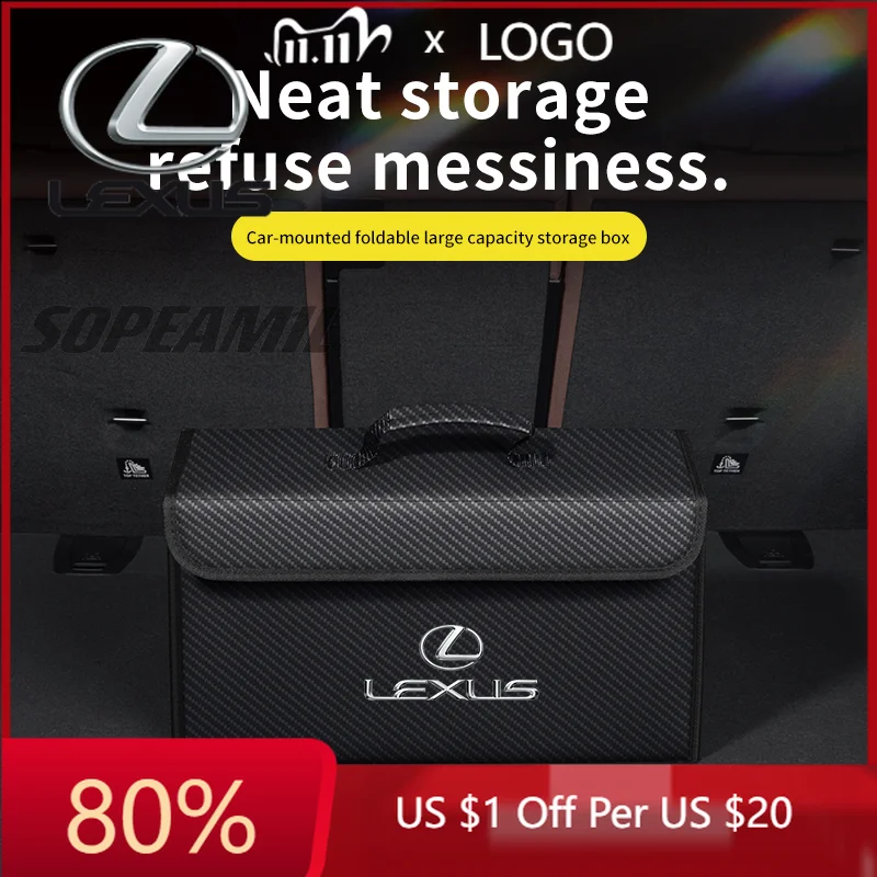 

2026 Hot Interior Stickers Car Trunk Storage Box Large Capacity Felt Tools Bag Lexus ES200 ES260 ES300h GS300 CT200h IS250 IS300