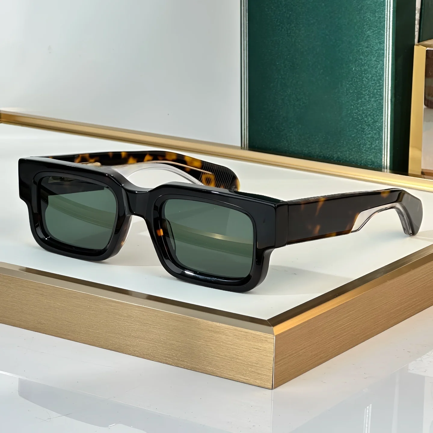 النظارات الشمسية الفاخرة للجنسين مستطيل سميكة خلات الرجال النظارات الشمسية ASCARI موضة جديدة النظارات الشمسية النسائية الإكسسوار #1