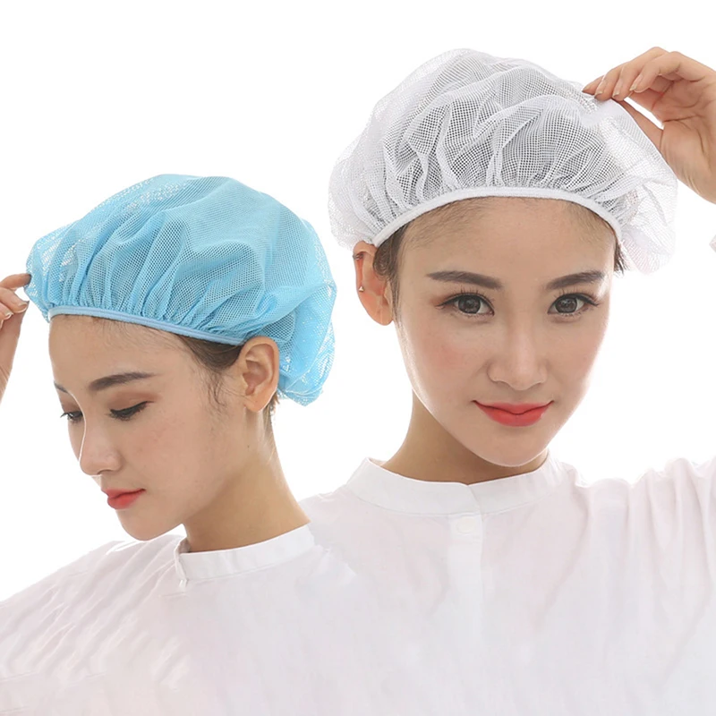 Black Elastic Chef Net Hat Cook Caps Kitchen Health Work Hats Canteen Restaurant Food Service Bakery Baking Women Breathable Cap