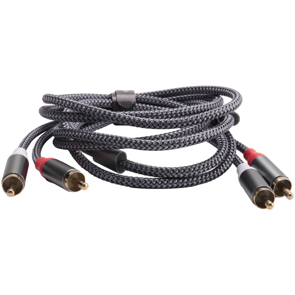 Cable estéreo (6 pies/1,8 M, doble blindado chapado en oro), Cable de Audio estéreo macho a macho para cine en casa