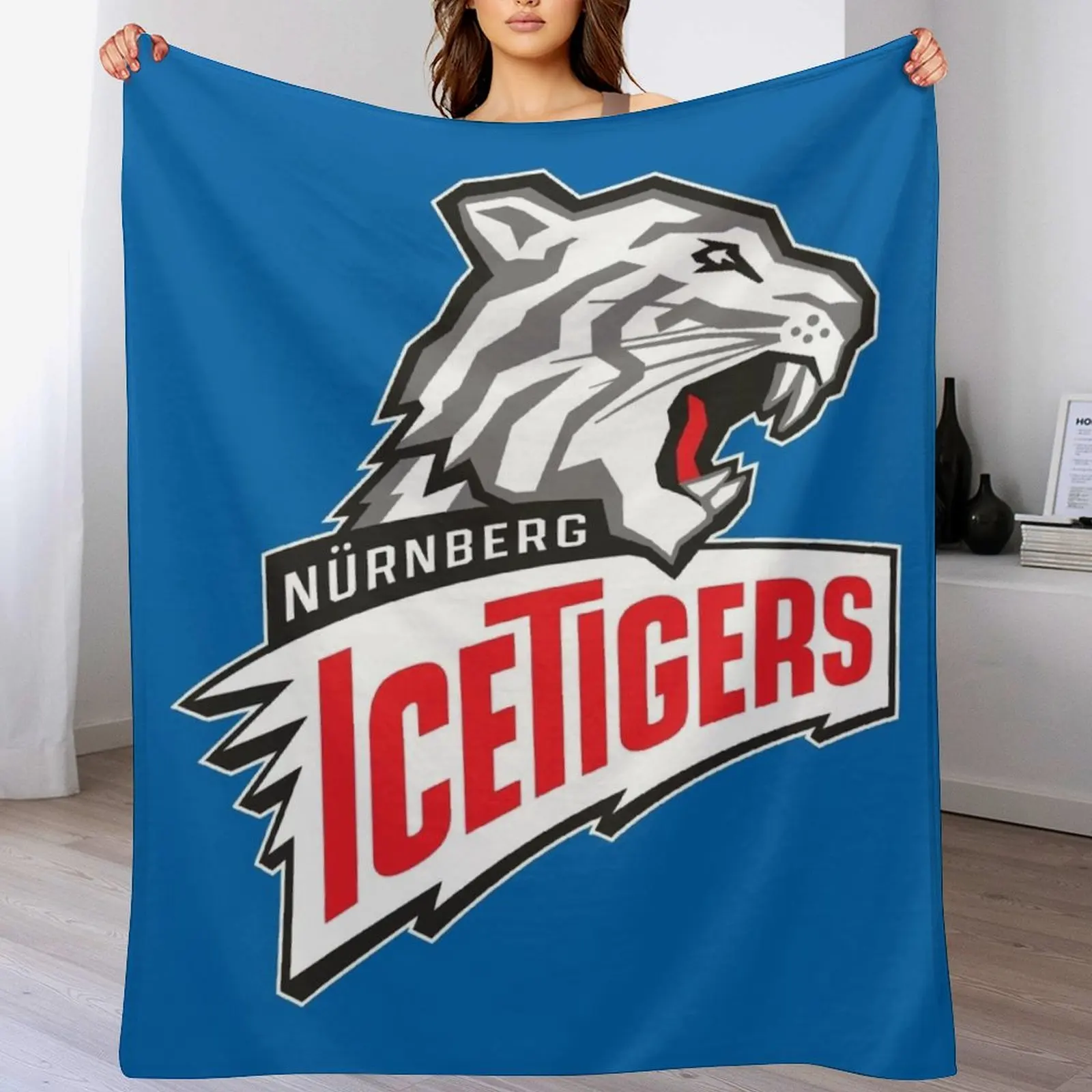 

Nurnberg Ice Tigers Throw Blanket Cozy Throw Blanket for Bed Sofa Chair