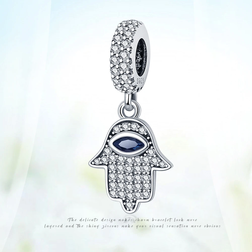 Charms Silver 925 Devil's Eye Pendant Beads Fit Charms Plata 925 Original Bracelet Beads Women Jewellery Making