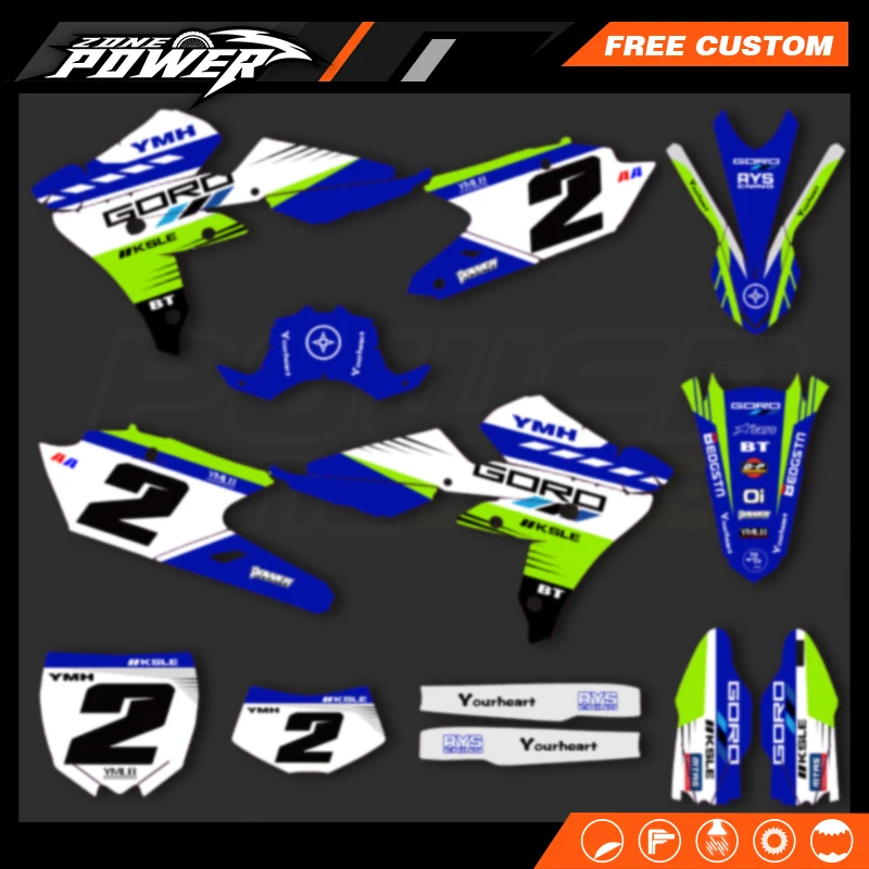 Powerzone para Yamaha WRF450 2016 2017 2018 YZF450X 2015 2016 2017 2018 fondos personalizados calcomanías gráficas Kits de pegatinas 14