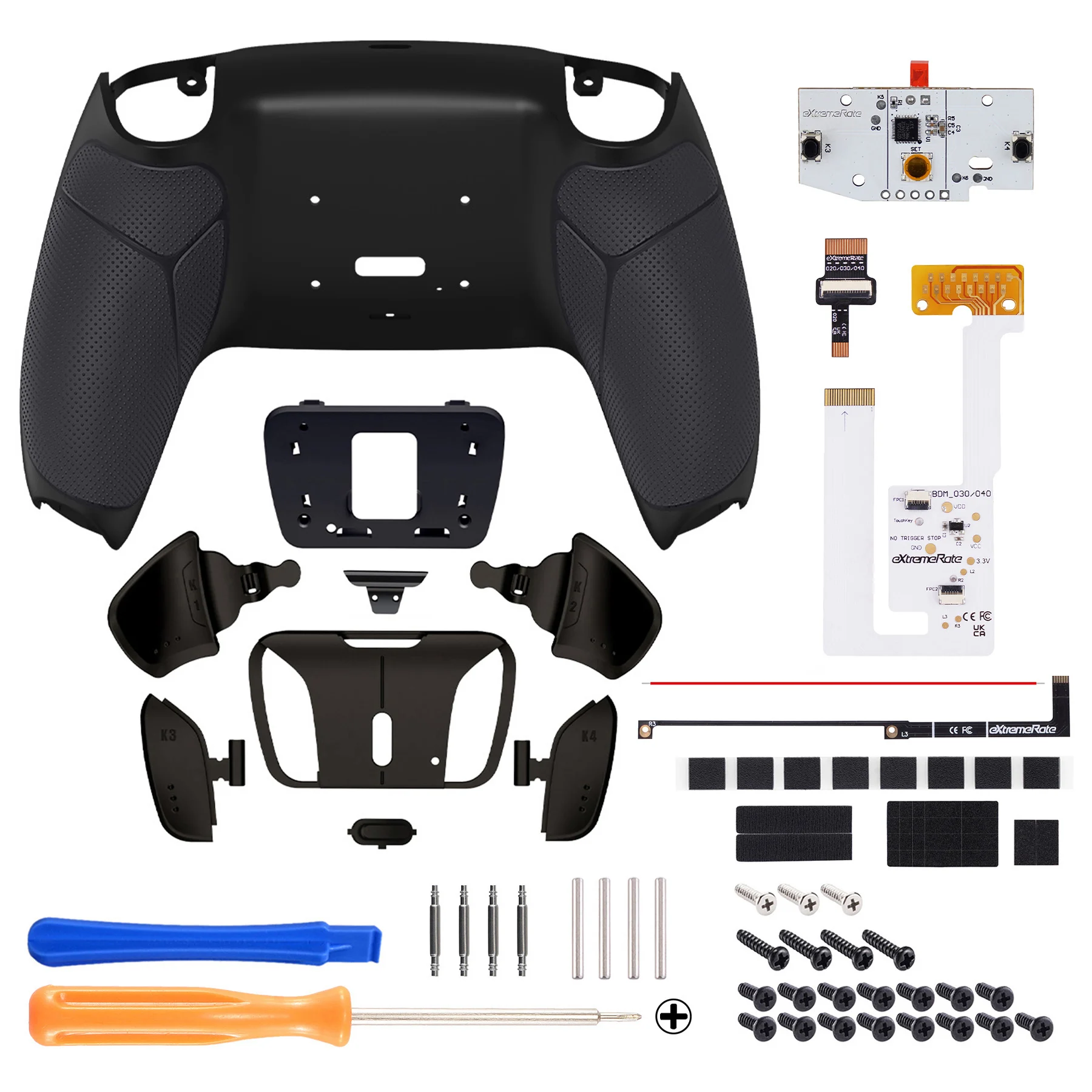 eXtremeRate Real Metal Buttons Version RISE4 V3 Remap Kit for ps5 Controller BDM-030/040/050, Upgrade Board Back Shell Button