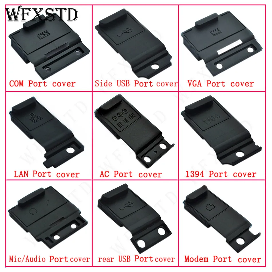 New 9Pcs Jack Cover For Panasonic Toughbook CF-19 CF19 CF 19 AC Audio DC-IN USB COM LAN Modem Mic VGA 1394 Port cover