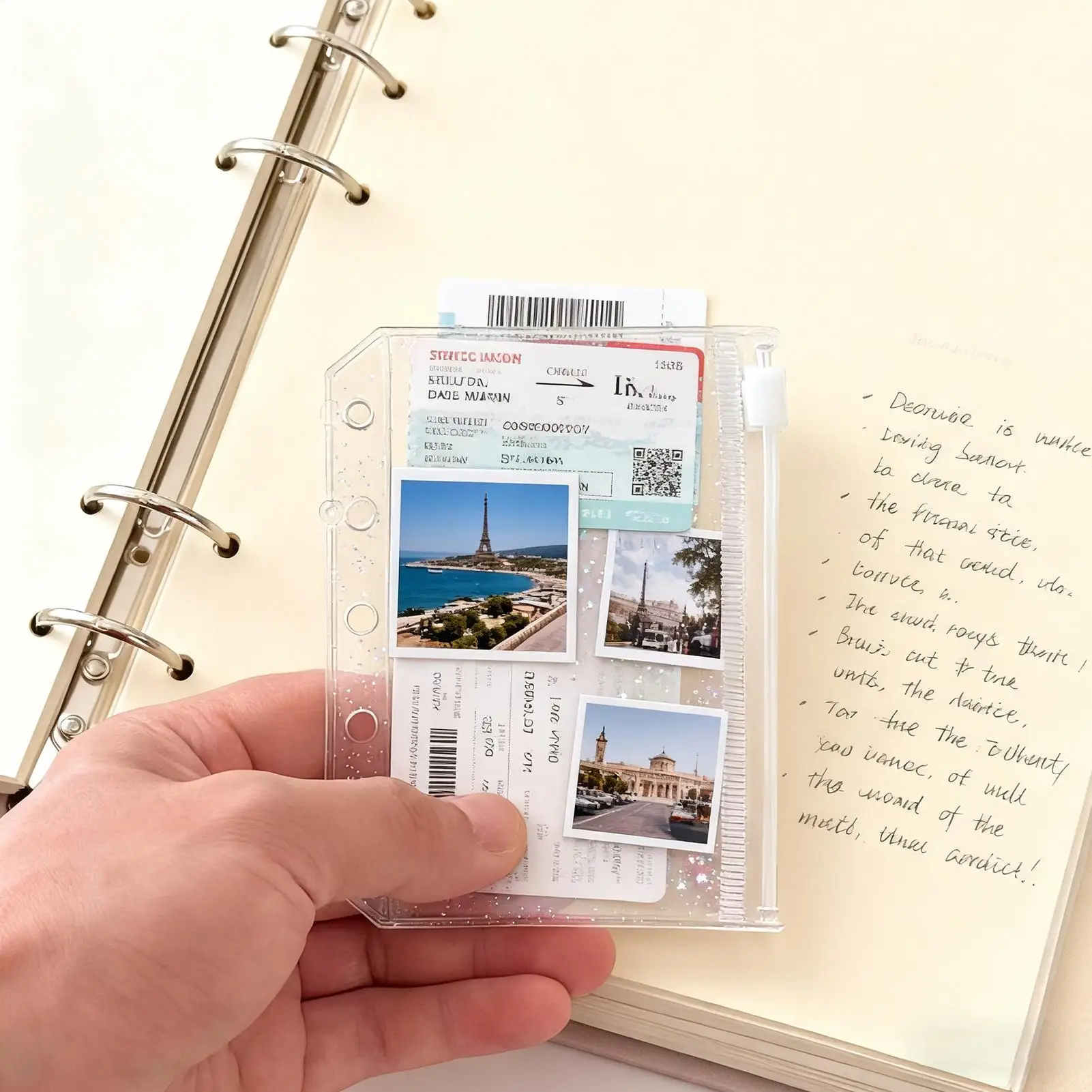 Clear Page Protectors 10 Pieces 5-Ring M5 Zipper Document Sleeves Binder Protector Pages For Professionals Travelers Artists