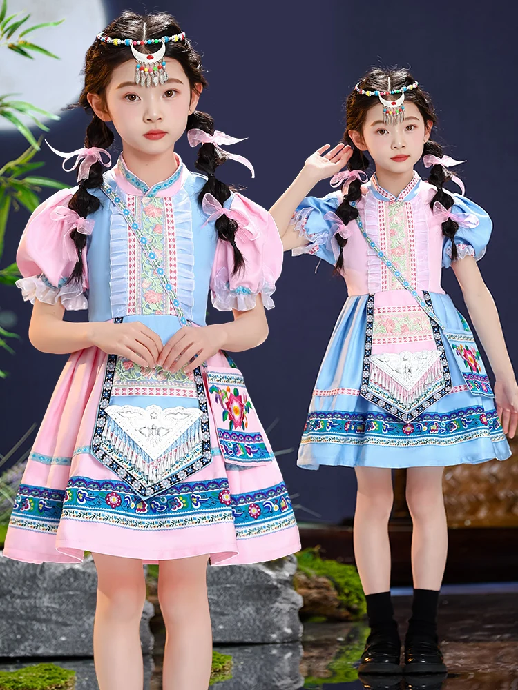 

March 3rd Minority Girls' Costume Children's Performance Clothing New 2026 Guangxi Miao Ethnic Group Outfit Female Toddler