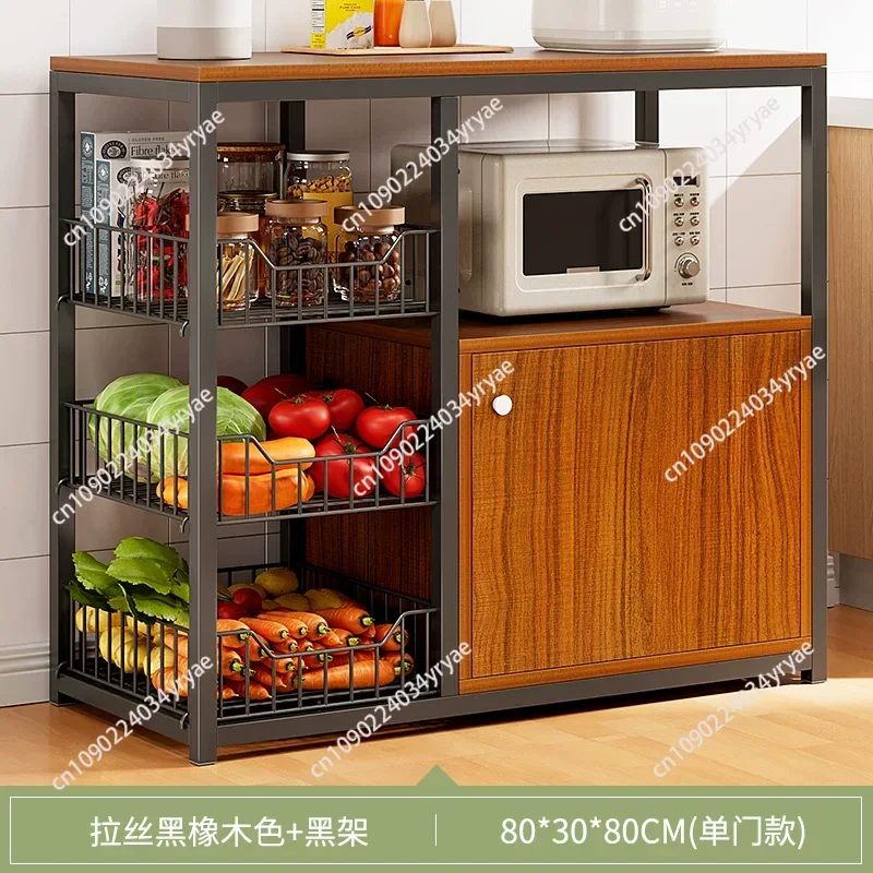 Multi-Layer Kitchen Storage Rack Functional Pot Microwave Cabinet Rack Household Vegetable Pot Storage Rack Sideboards