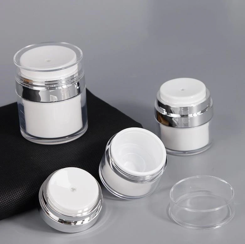 

15g 30g 50g Acrylic Airless Vacuum Lotion Cream Jar Cosmetic Press Plastic Refillable Air Pump Makeup Container Bottles ni38