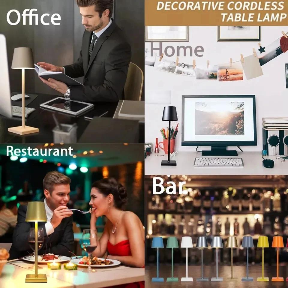 Moderne europäische restaurant led schreibtisch lampe usb metall 5200mah batterie ip54 wasserdichte luxus nachttisch dekoration lade schreibtisch