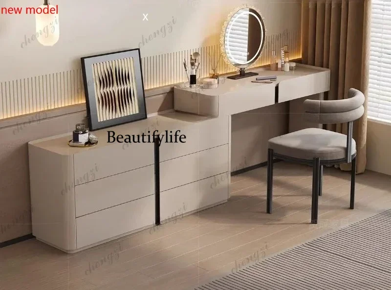 N138Toiletries Modern Dressing Table Makeup Desk Nordic Hotel Vanity Woman Wooden With Chair And Mirror Dresser Bedroom Furnitur
