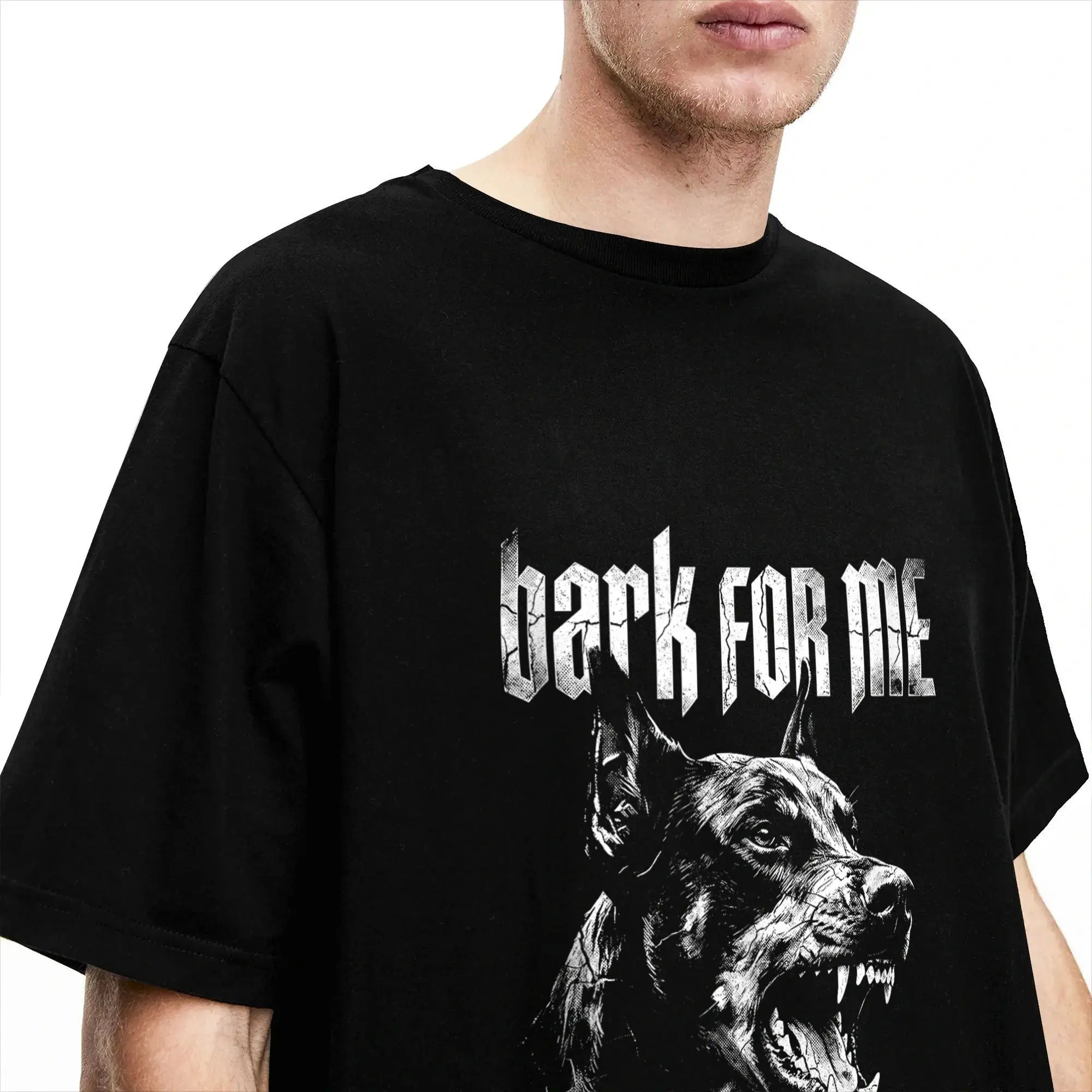 Bark for Me Dog Doberman Grunge T-Shirt Strand Harajuku T-Shirts Herren Baumwolle Bequem 4XL 5XL 6XL Kleidung Vintage T-Shirt – Detail 5