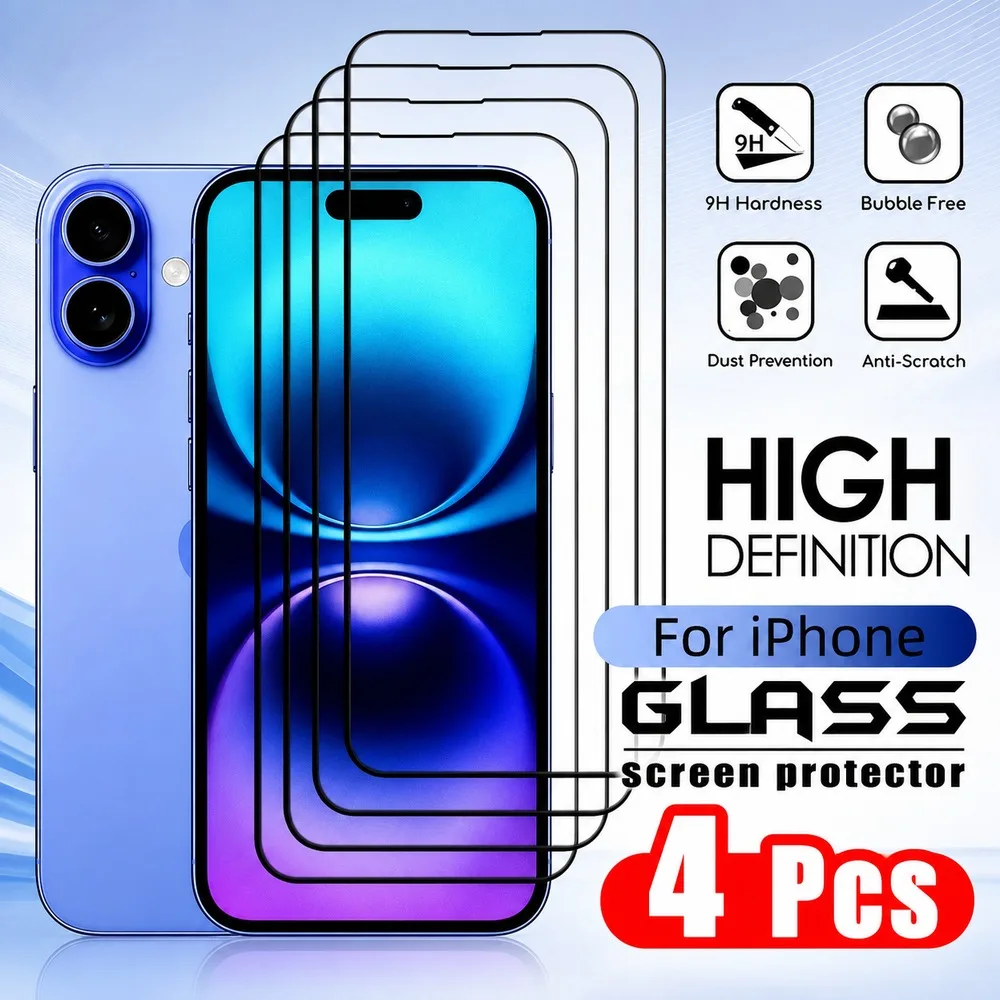 4 Stück Panzerglas für iPhone 18 Displayschutzfolie für iPhone 18 Pro 18 Pro Max Kratzfest Bruchsicher Wasserbeständig HD