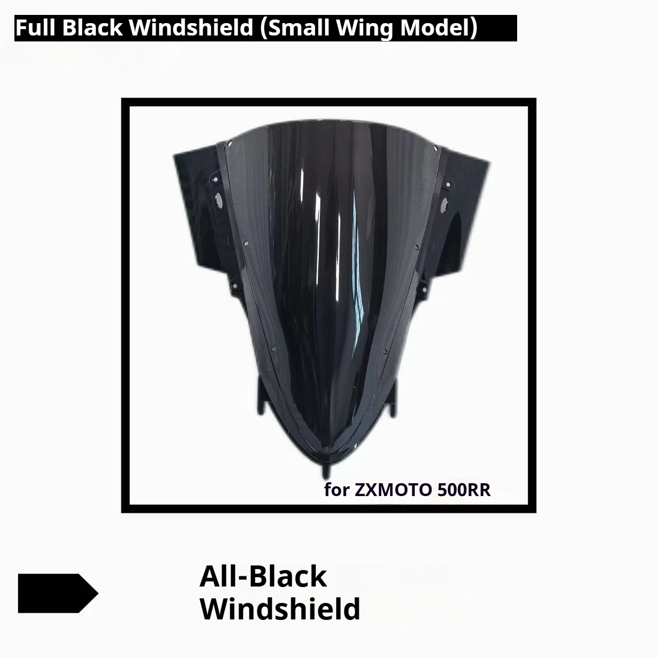 Motorcycle Raised Wide Winged Racing Windshield Air Deflector for ZXMOTO ZX500RR Aftermarket Modification Parts