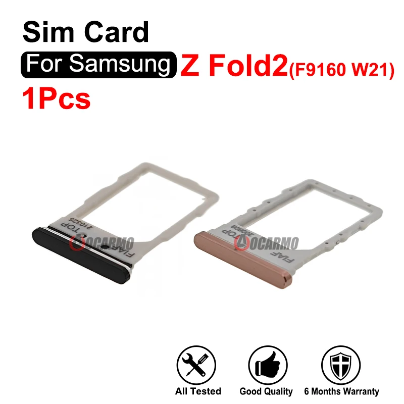 Sim Tray For Samsung Galaxy Z Fold 2 F9160 W21 Z Fold1 F900 Black/ Gold SIM Card Holder Slot Repair Replacement Parts