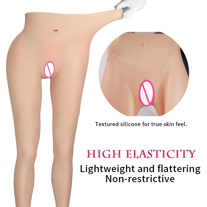 ONEFENG  Silicone False Vagina Pants Nine-Point Pants Male to Female Pseudo Supplies  Cosplay Dress-up Underwear Plus