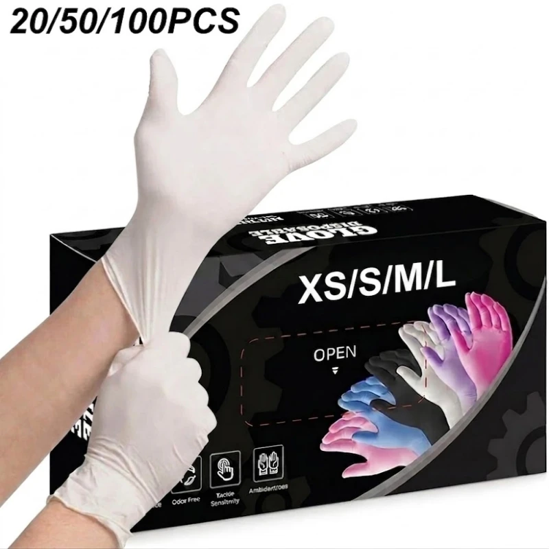 Disposable Nitrile Work Gloves 4.0mil Latex Powder Free Household Safety Gloves for Women Men Food Kitchen Gardening Yard Tattoo