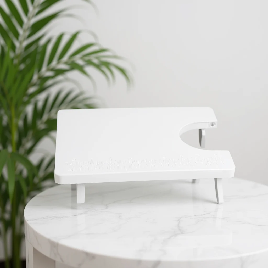 لوح توسيع لآلة الخياطة، تصنيع مواد عالية الجودة، محمول ومتين لزيادة مساحة العمل باللون الأبيض