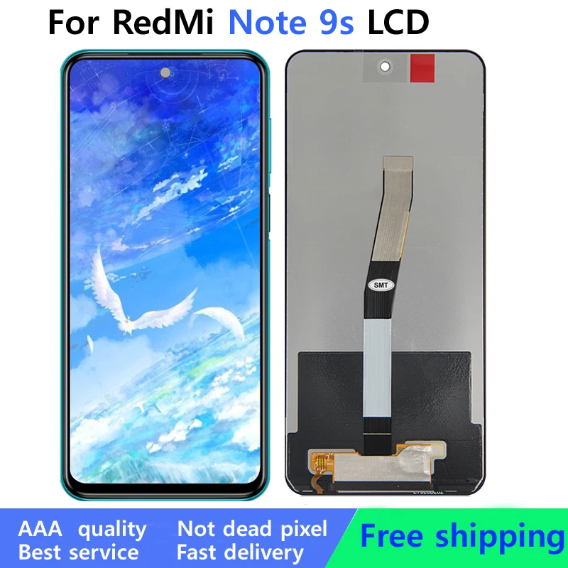 

Оригинальный 6,67 ''ЖК-дисплей для Xiaomi Redmi Note 9S ЖК-дисплей сенсорный экран Замена для Note 9 Pro/Max M2003J6A1G