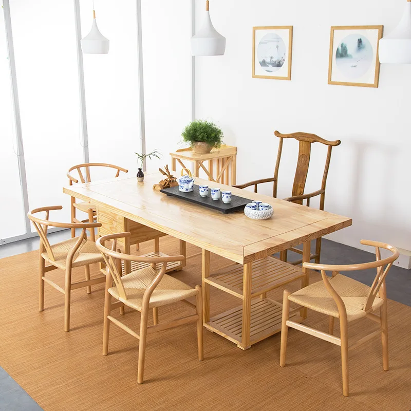 

Simple Chinese solid wood office reception tea table, antique Kung Fu tea drinking tea table