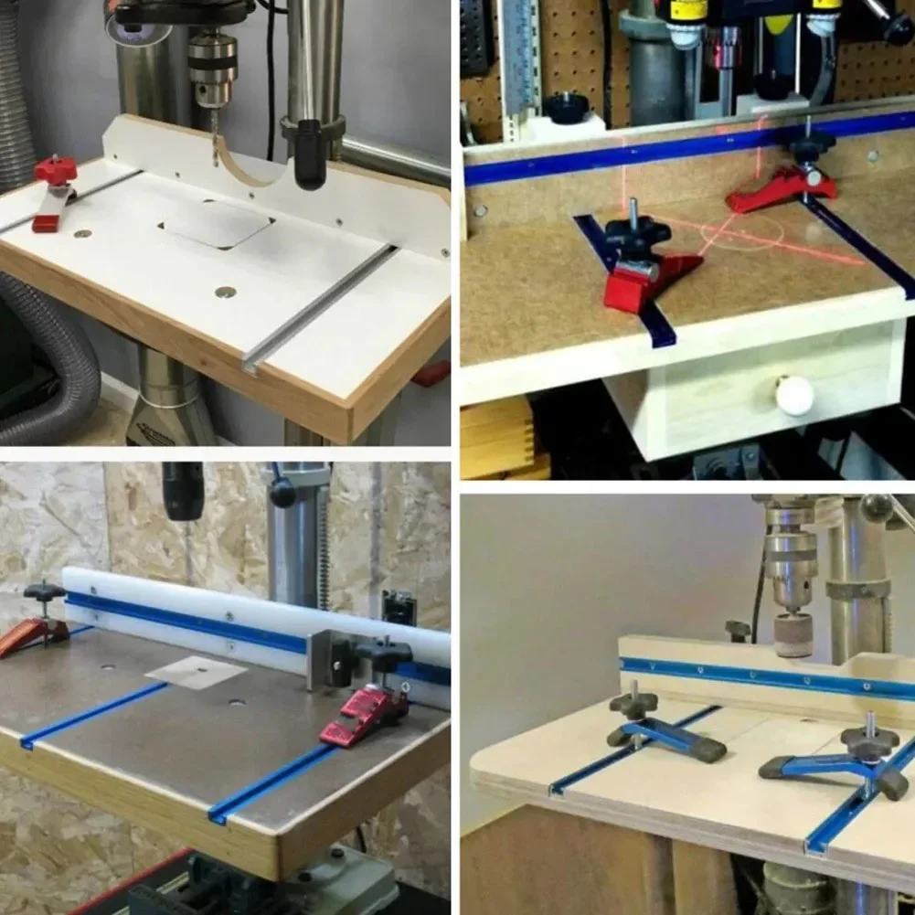 Aplikasi Slot Fixture Desain Potongan Ganda Paduan Aluminium Biru Desain Slot Fixture Untuk Perangkat Keras Bahan Paduan Aluminium