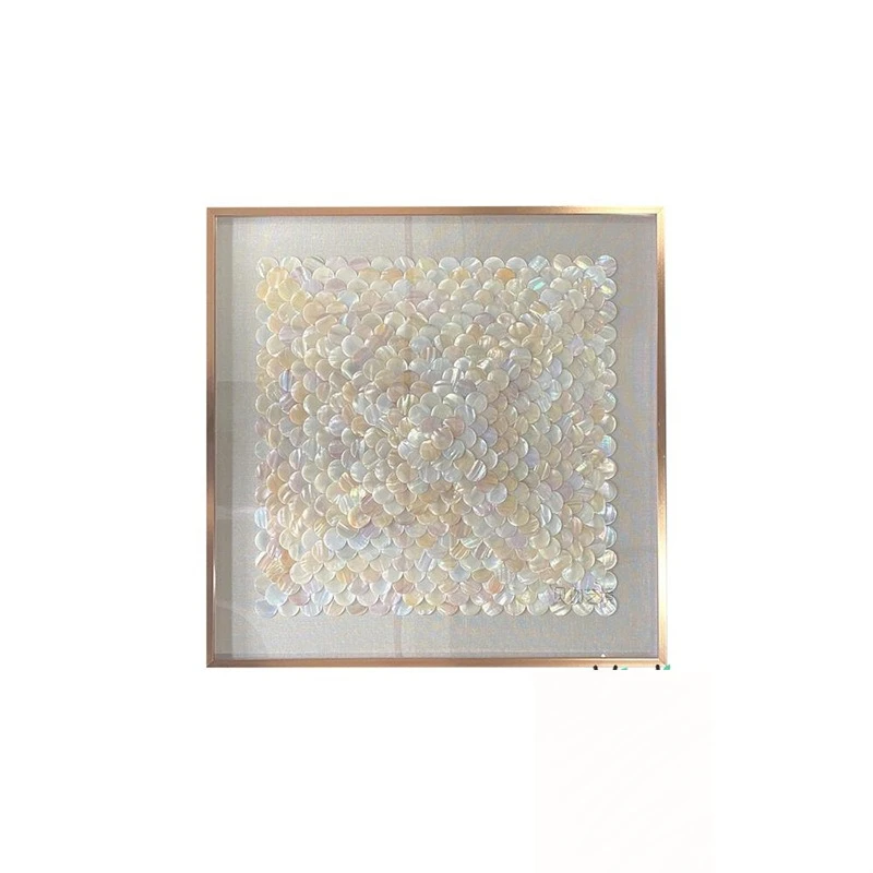 Light Luxury Mother Of Pearl Wall Art Shell Decorative Painting for Entryway Sideboard Living Room Hanging Decor