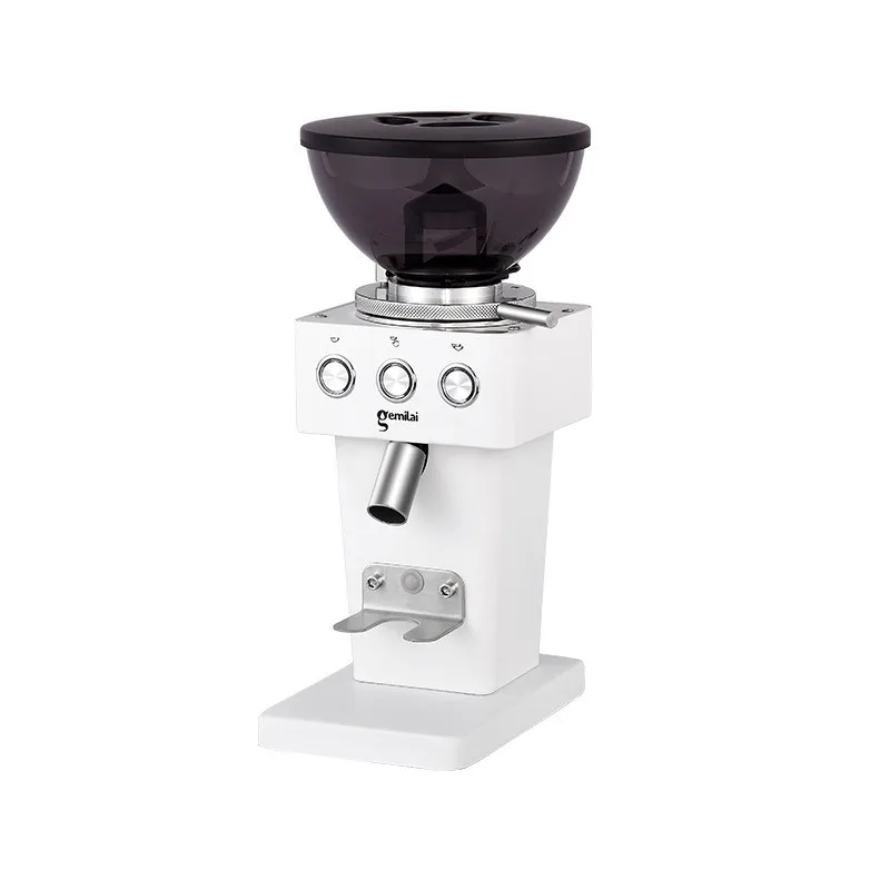 Rebaba plana de acero inoxidable de 220V con molinillo de granos de café de 60mm de diámetro, 8 engranajes, ajuste de capacidad de 250g, molinillo de café Espresso